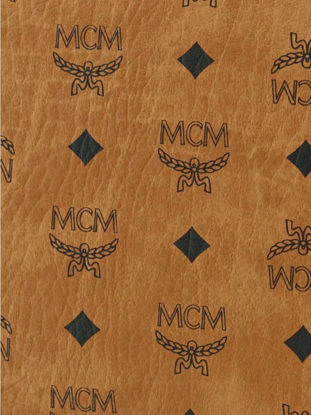 MCM Cognac Logo Zip Pouch in Brown and Black - Picture 6 of 10
